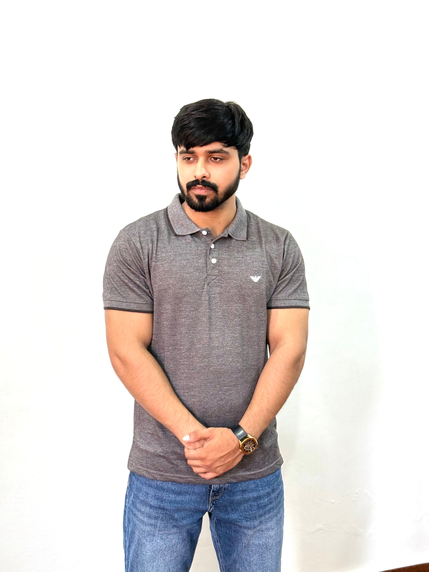 Elegant Grey Polo Shirt - Premium Cotton | Versatile Style | All-Day Comfort