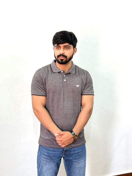 Elegant Grey Polo Shirt - Premium Cotton | Versatile Style | All-Day Comfort