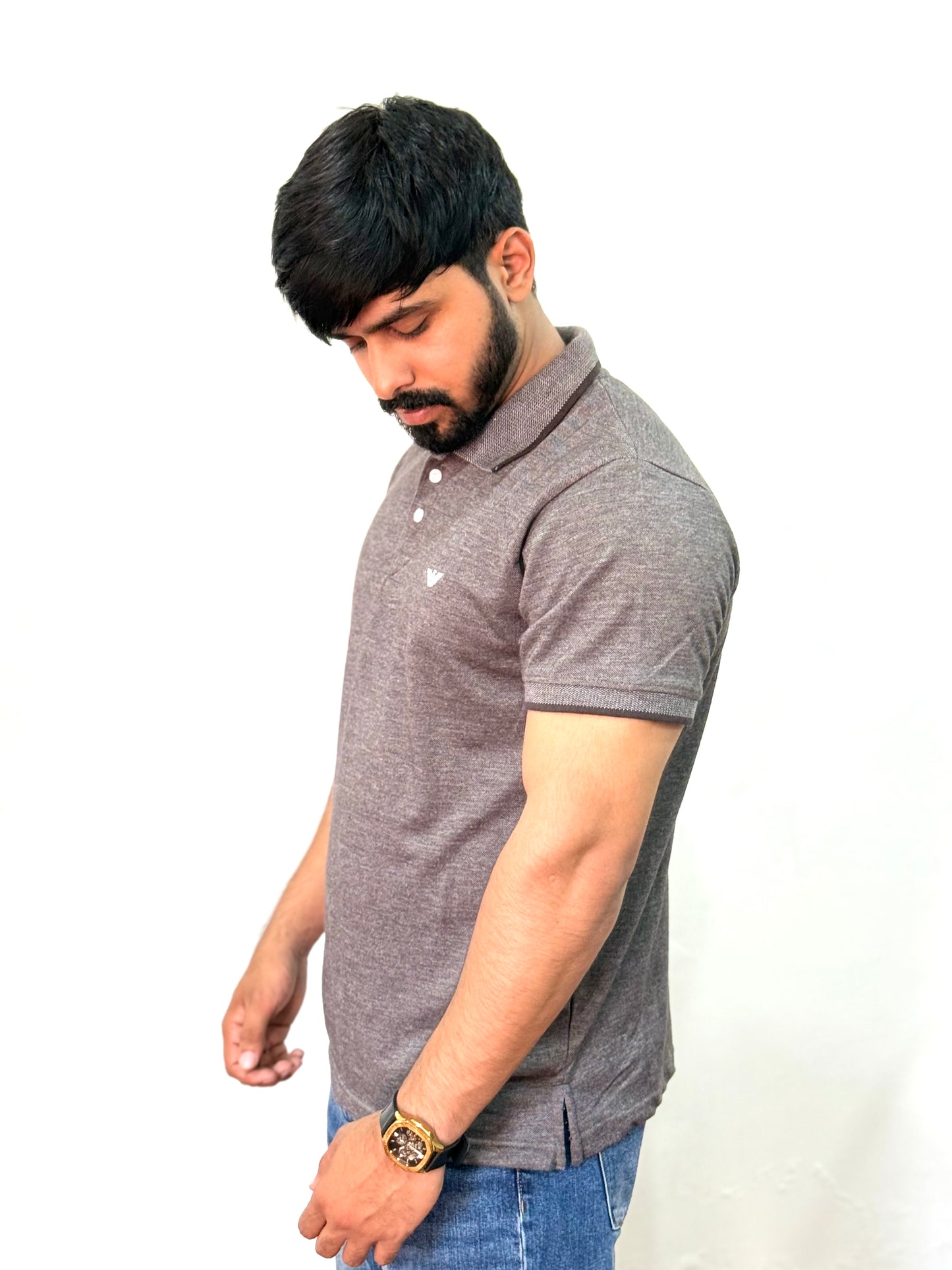 Elegant Grey Polo Shirt - Premium Cotton | Versatile Style | All-Day Comfort