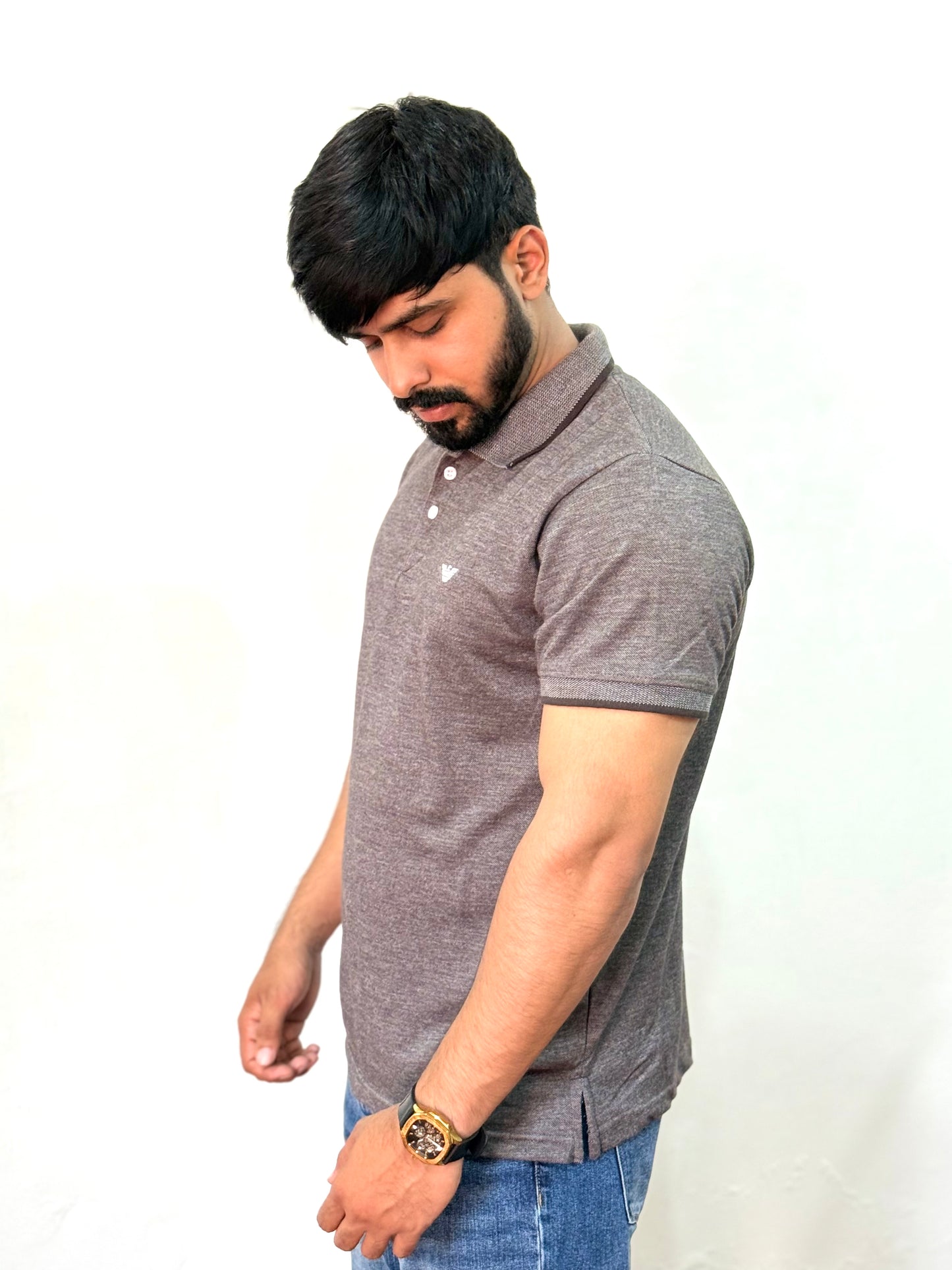 Elegant Grey Polo Shirt - Premium Cotton | Versatile Style | All-Day Comfort