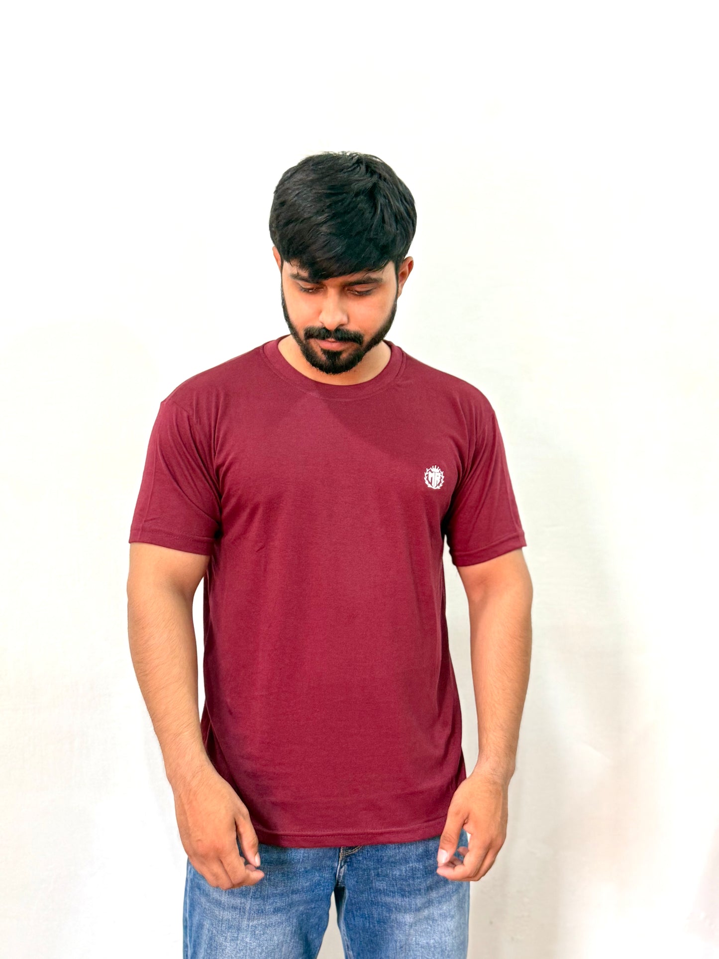 š„ Premium Maroon Round Neck T-Shirt - 100% Cotton | Ultra Soft | Regular Fit š„