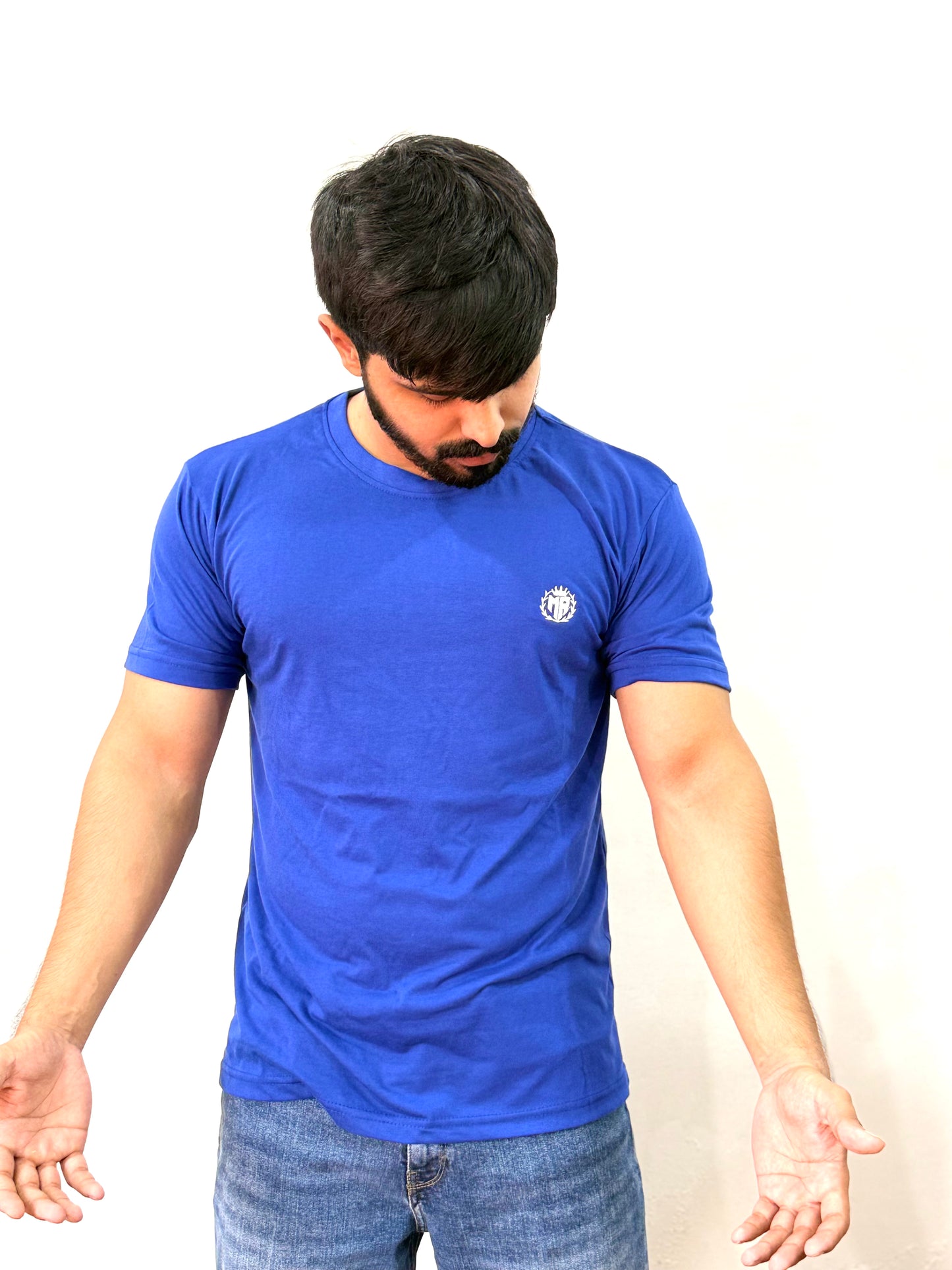 Premium Blue Round Neck T-Shirt - 100% Cotton | Soft & Breathable | Regular Fit